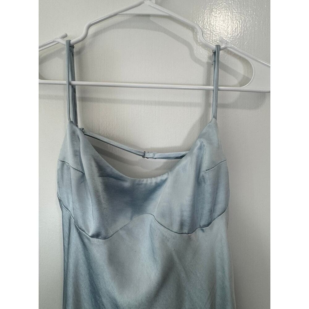 Princess Polly Icy Blue Satin Jazelle Maxi Dress Sz US6 Graduation Y2K Wedding - Picture 5 of 16